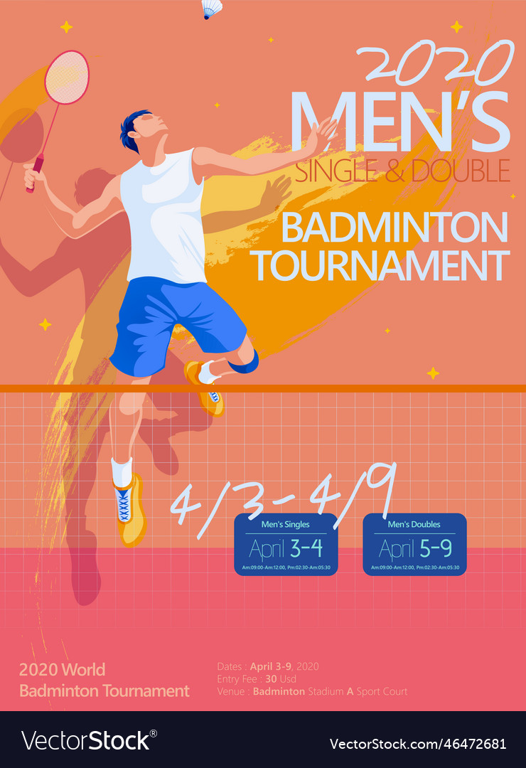 Badminton Tournament Poster Royalty Free Vector Image