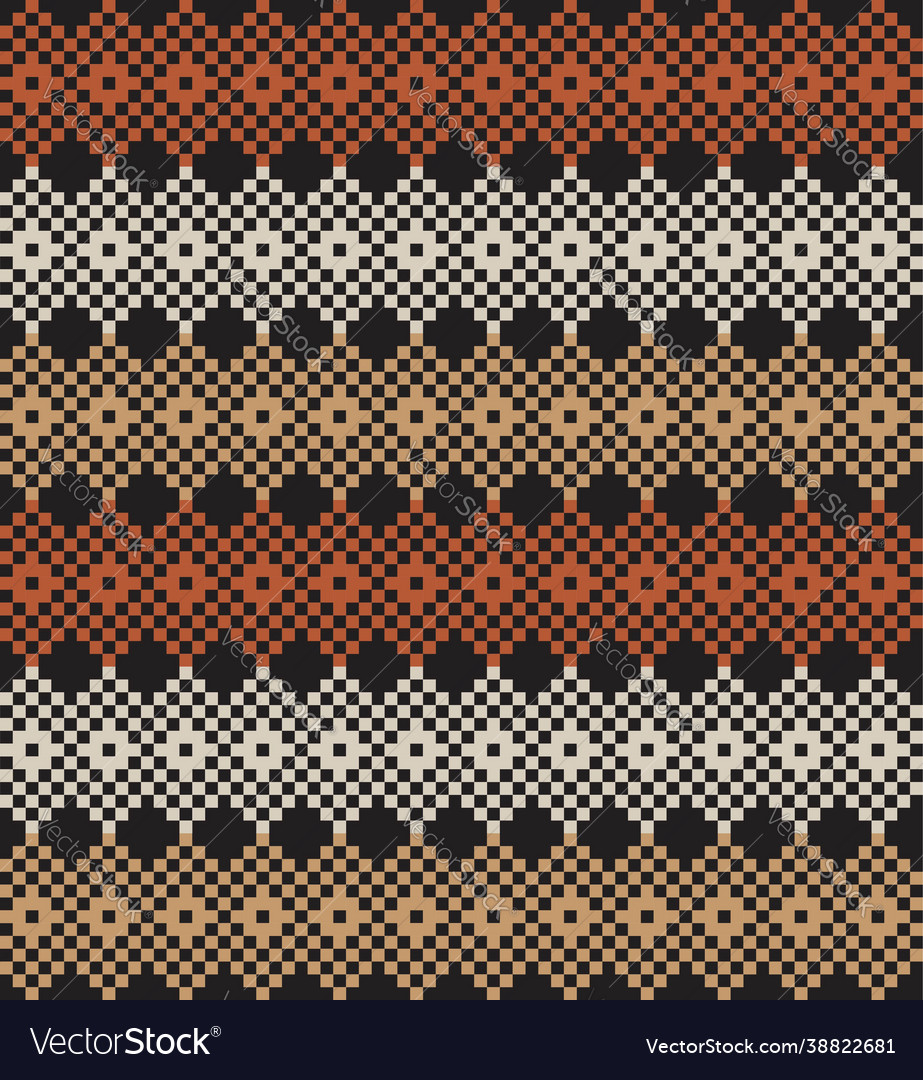 Brown christmas fair isle seamless pattern Vector Image