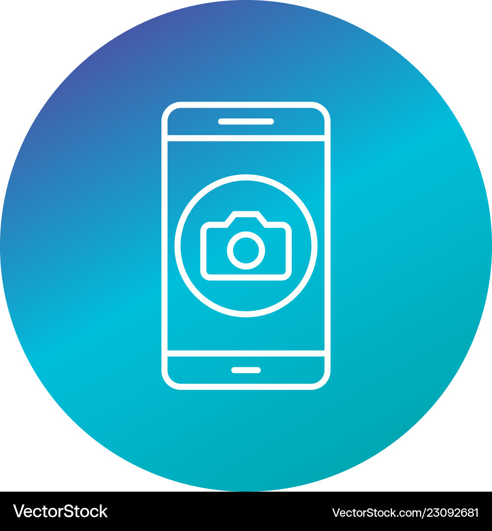 Camera mobile application icon Royalty Free Vector Image