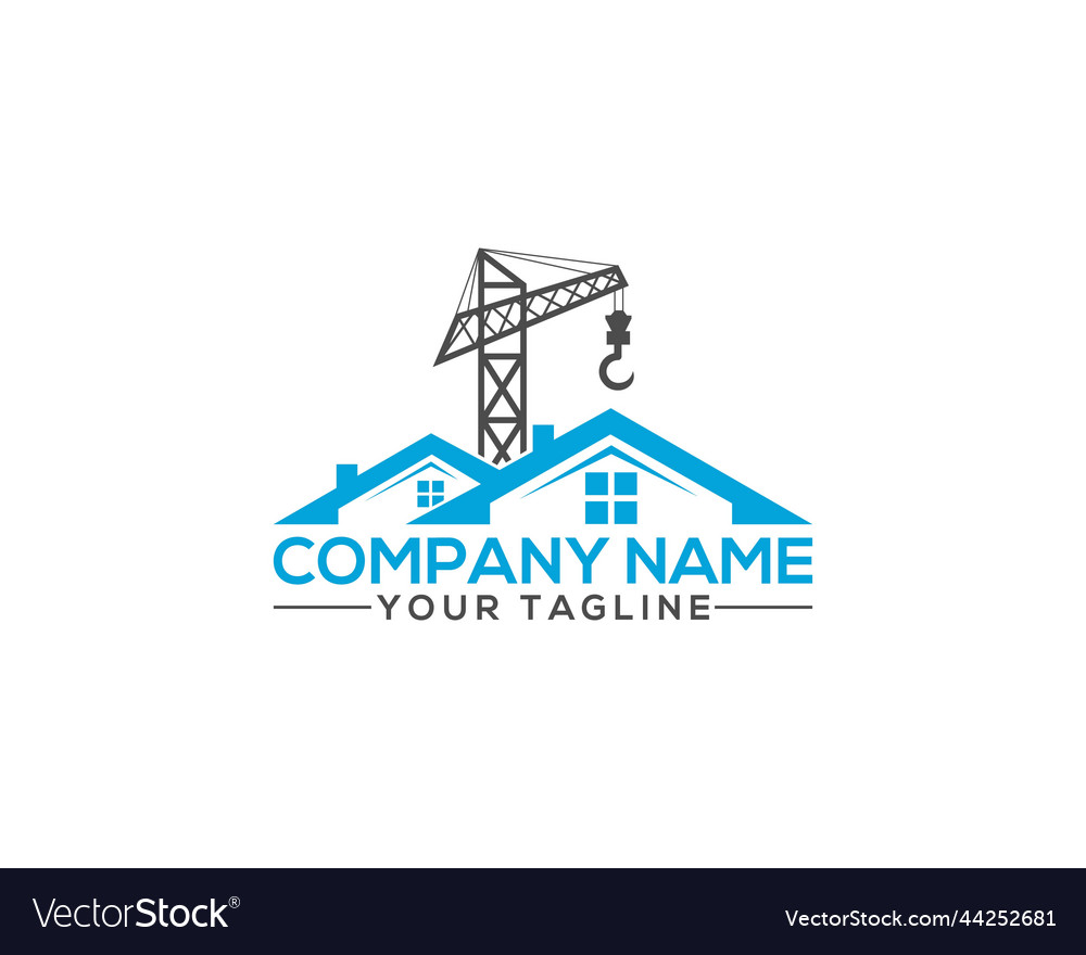 Creative home construction logo design Royalty Free Vector