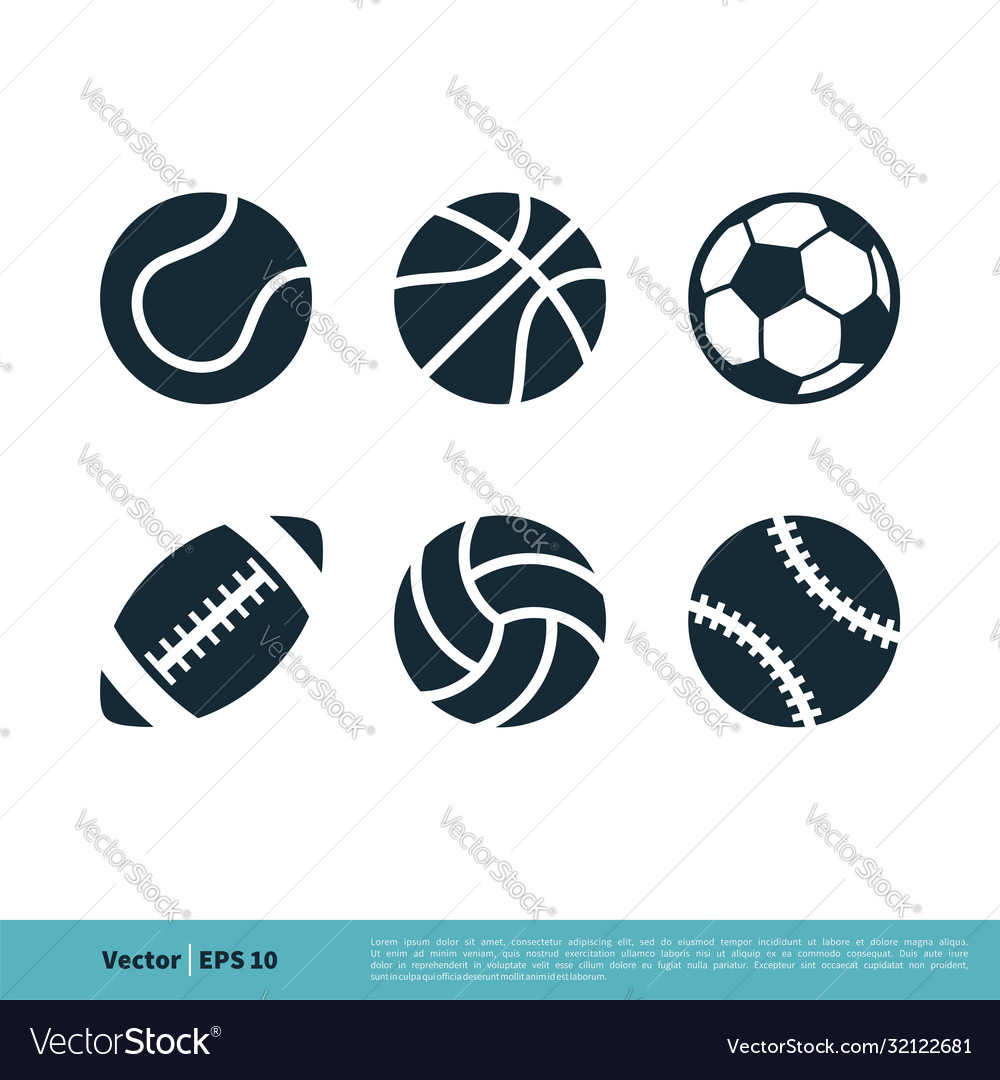 Sport ball set icon logo template design eps 10