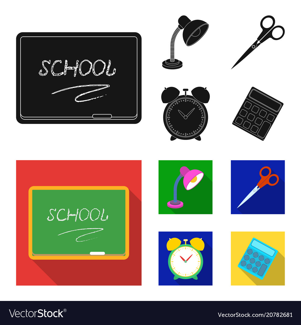 table lamp scissors alarm clock calculator vector image