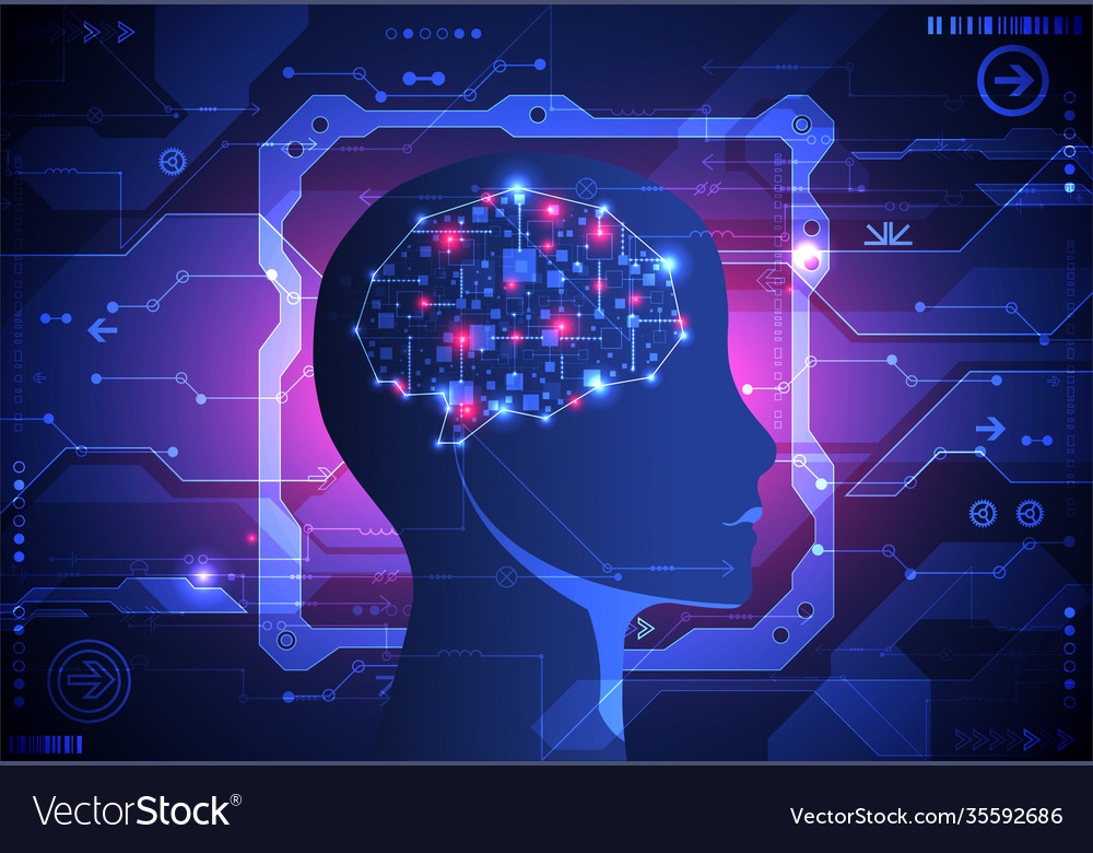 Artificial intelligence concept technology Vector Image