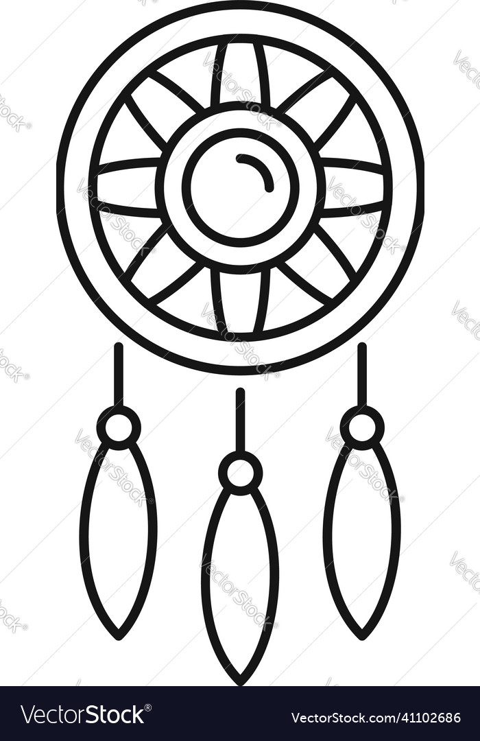 Aztec dream catcher icon outline vector. Tribal feather, Stock vector