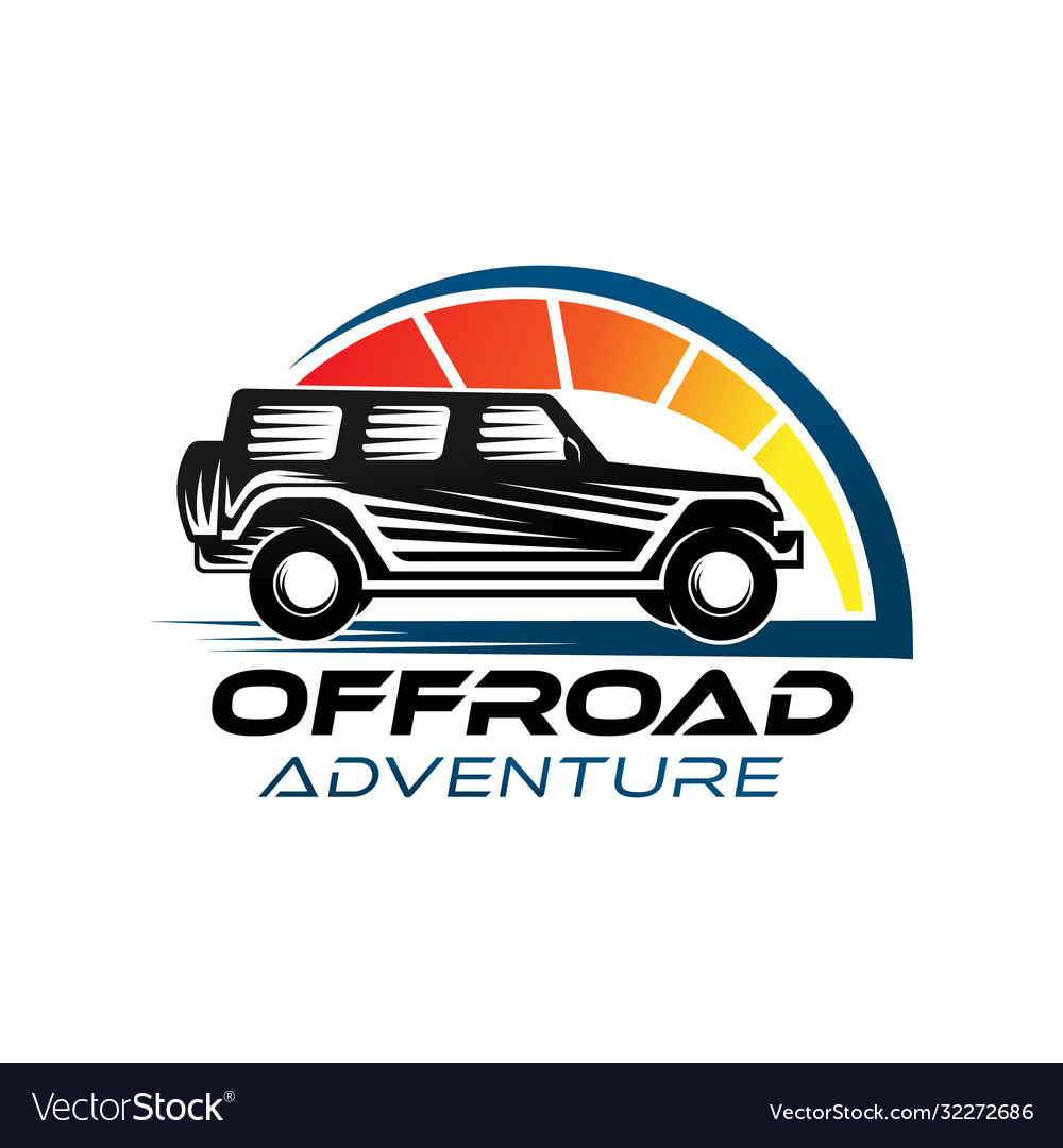 Off-road car adventure logo offroad suv Royalty Free Vector