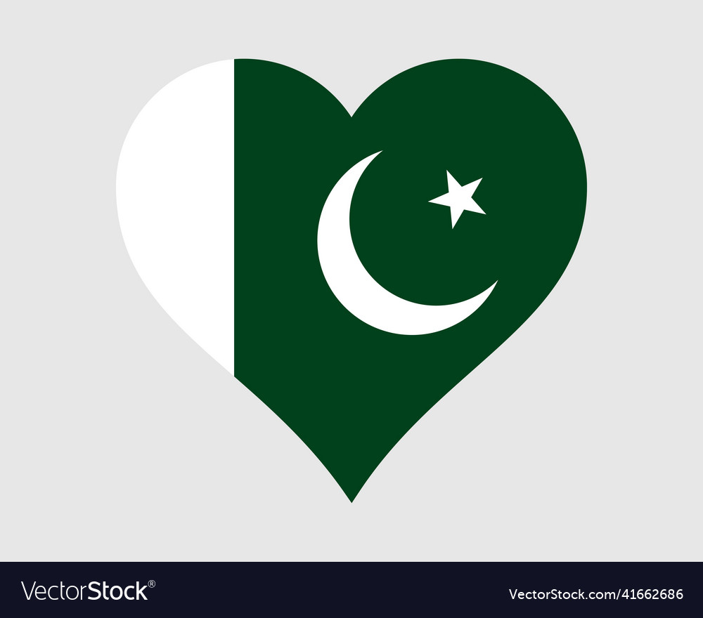 Pakistan Herz Flagge pakistani Liebe Form Banner