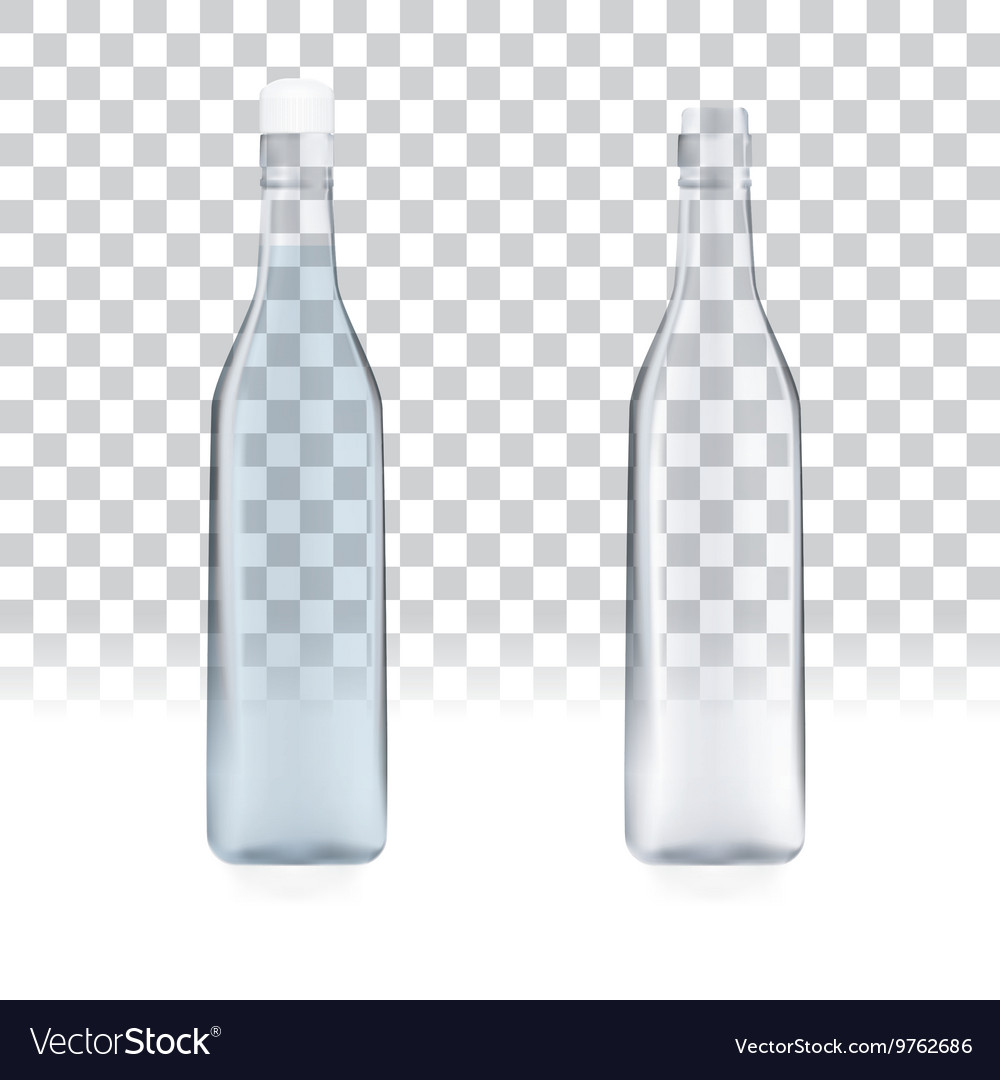 Transparent empty bottles Royalty Free Vector Image
