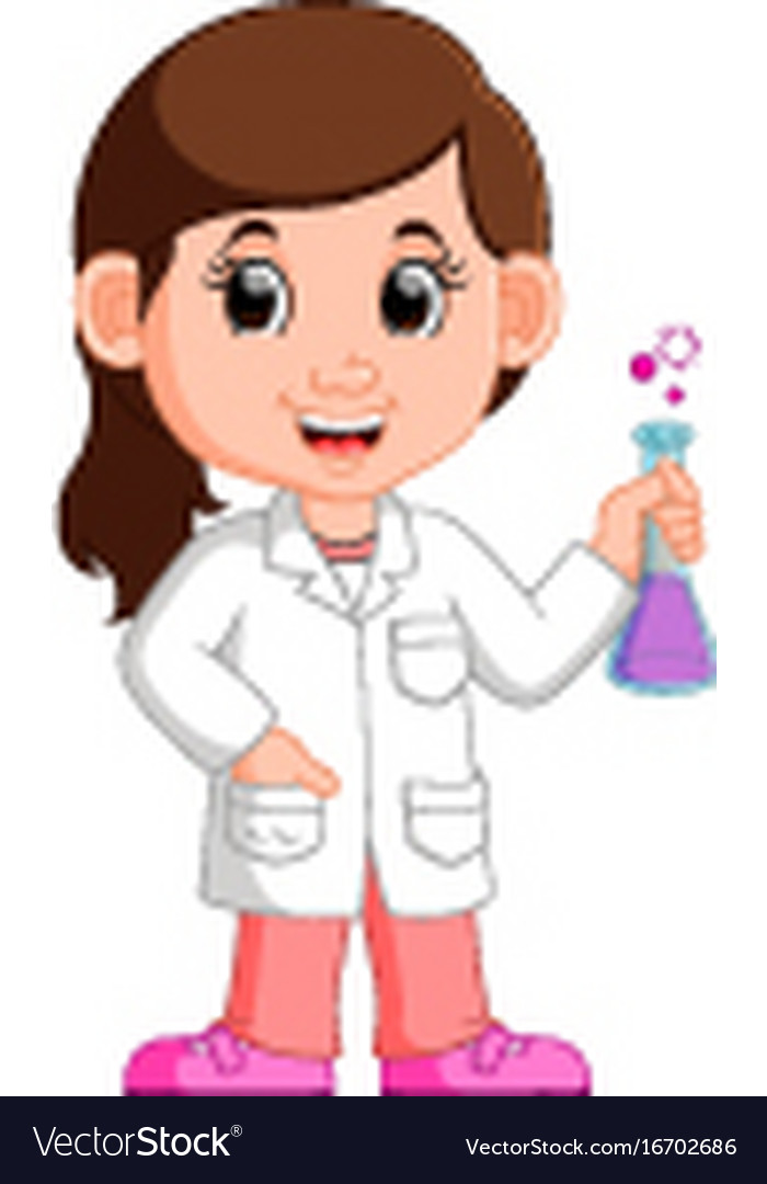 Young girl scientist Royalty Free Vector Image