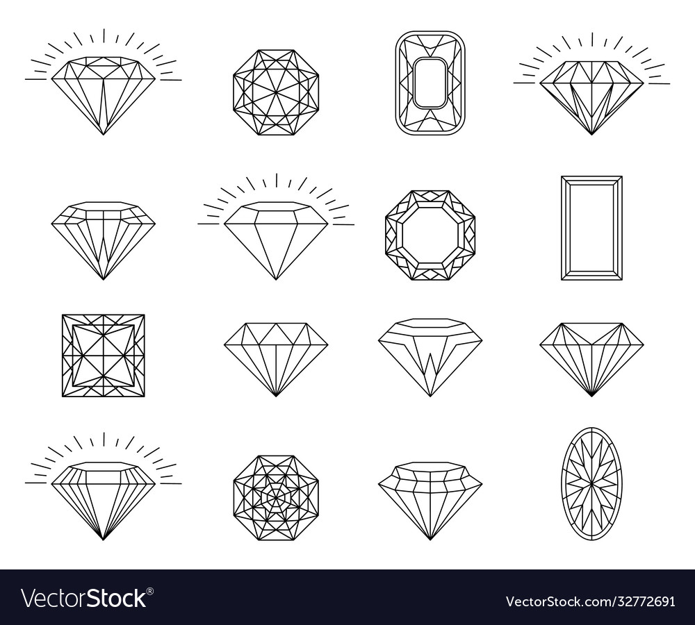 Diamond jewelry icons