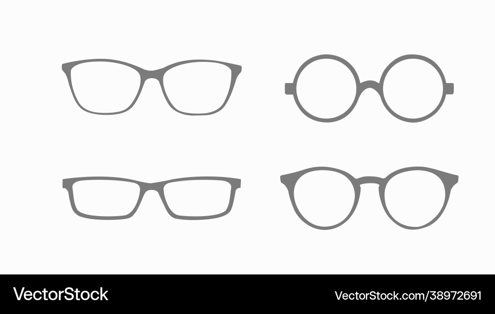 Glasses set Royalty Free Vector Image - VectorStock