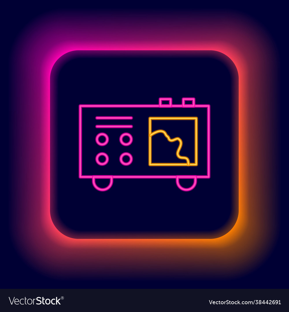 Glowing Neon Line Spectrometer Icon Isolated Vector Image 8362