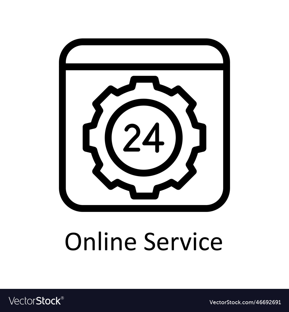 Online service outline icons simple stock