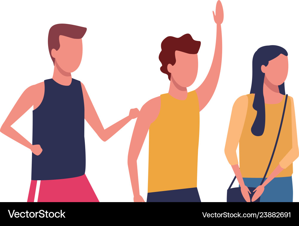 People walking and running cartoon Royalty Free Vector Image