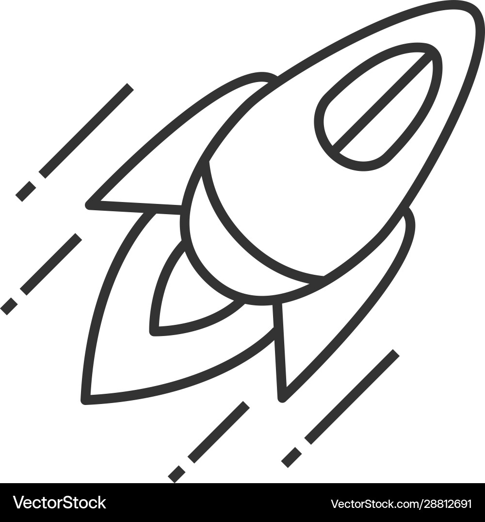 Rocket linear icon Royalty Free Vector Image - VectorStock
