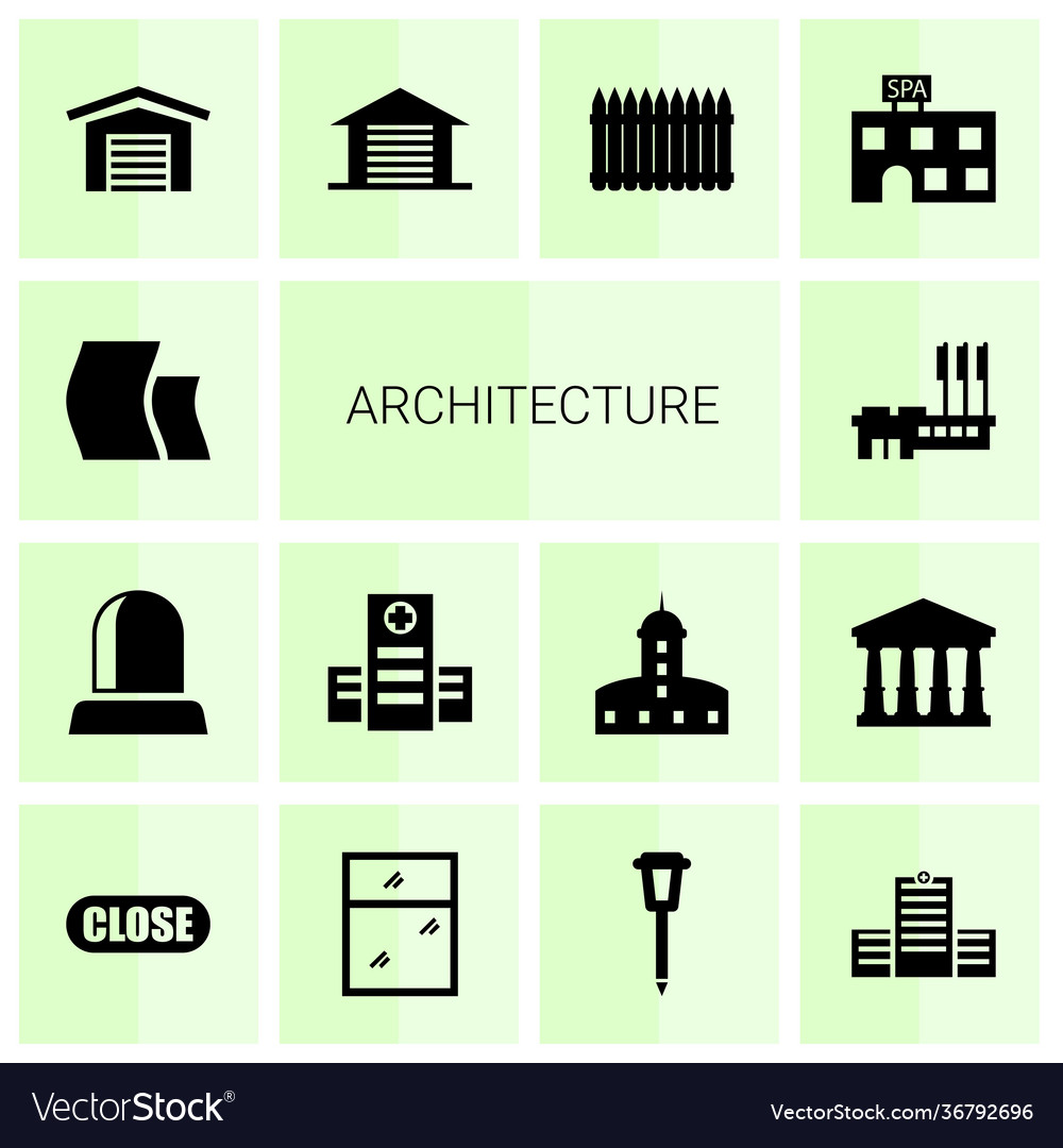 14 architecture icons Royalty Free Vector Image