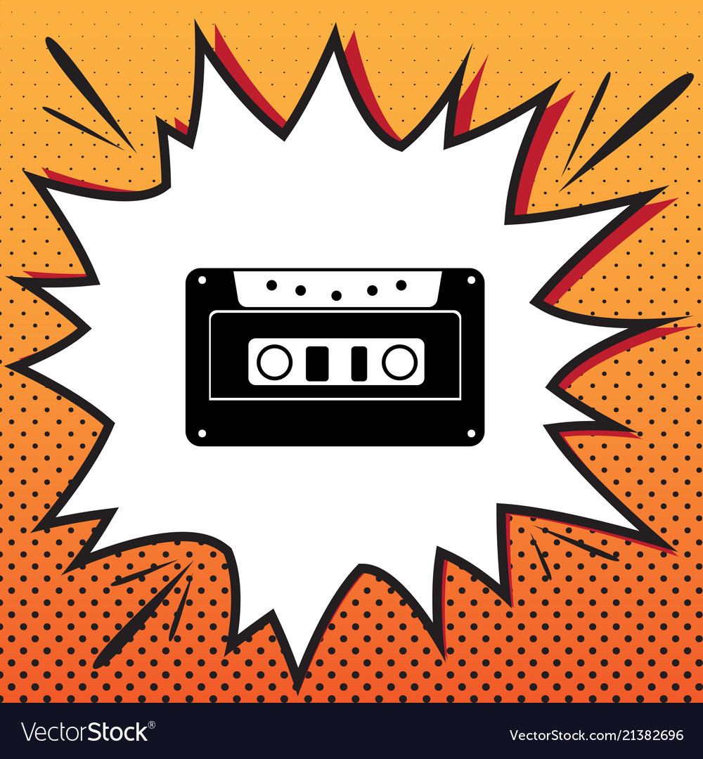 Cassette icon audio tape sign comics