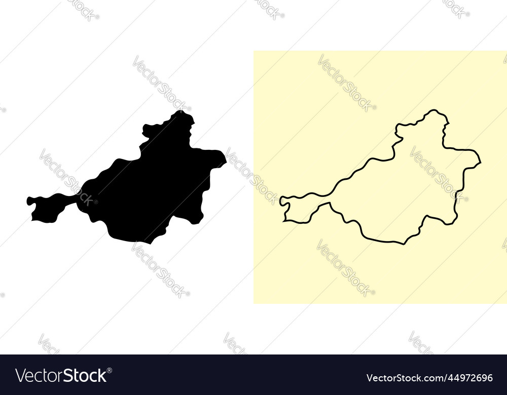 Chitwan map nepal asia filled and outline Vector Image