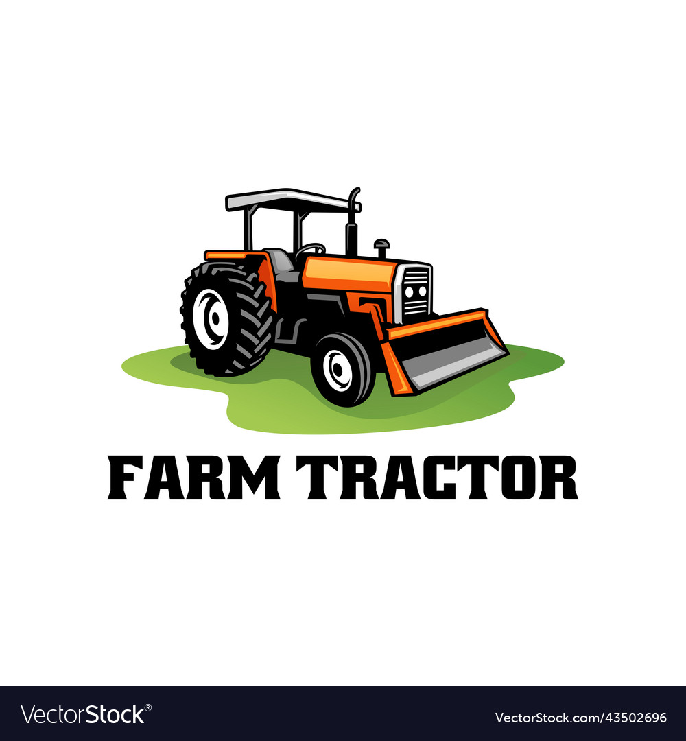 Farm tractor and excavation Royalty Free Vector Image