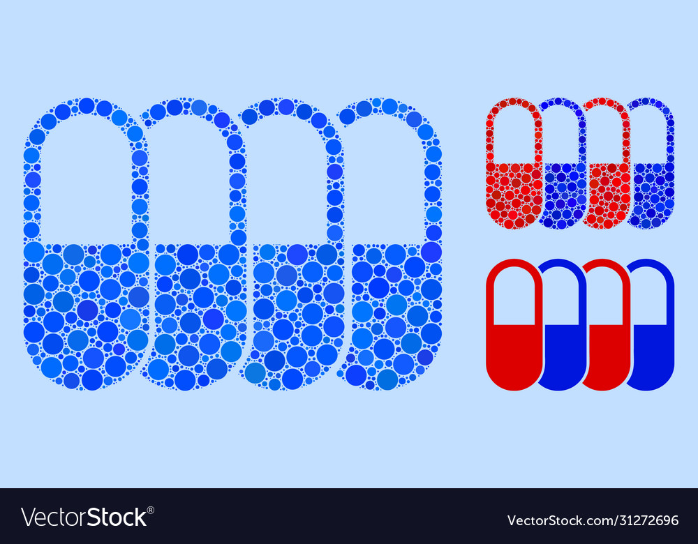 Rounded dot generic pharma icon collage