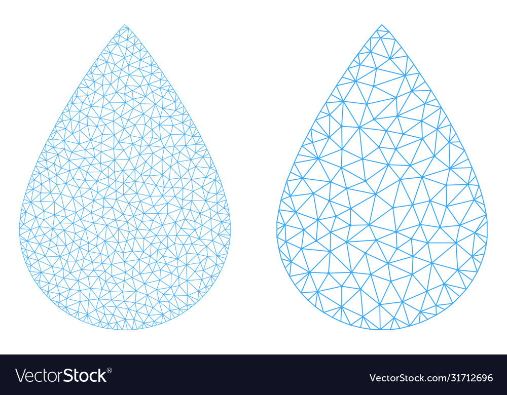 Water drop icon - triangle mesh Royalty Free Vector Image