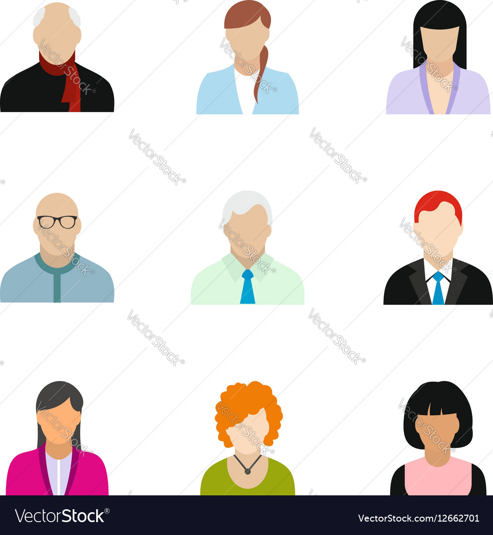 Avatar icons set Royalty Free Vector Image - VectorStock