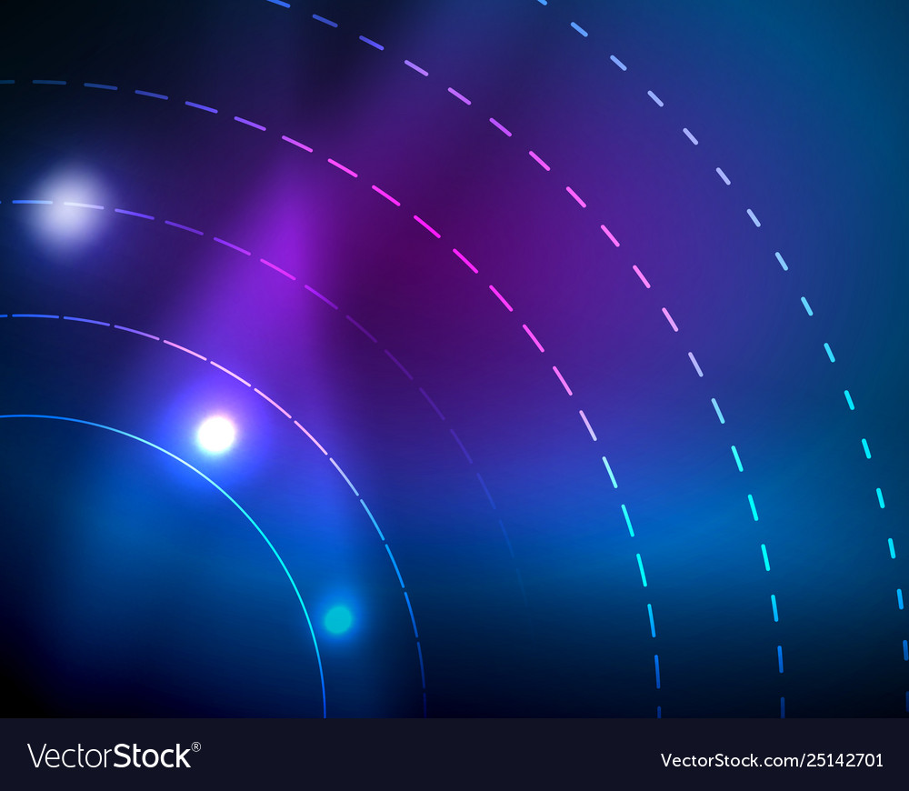 Blue neon circles abstract circular lines Vector Image