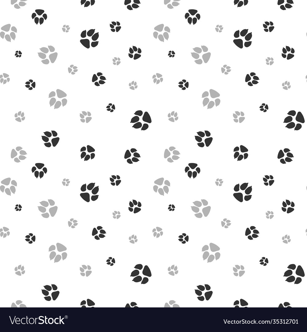 Cat and dog footprints seamless pattern pets or Vector Image