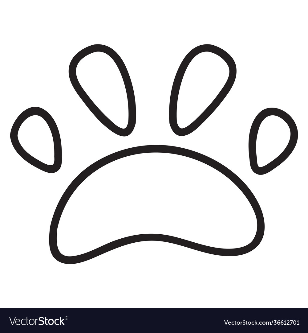 Dog footprint animal paw printisolated on white Vector Image