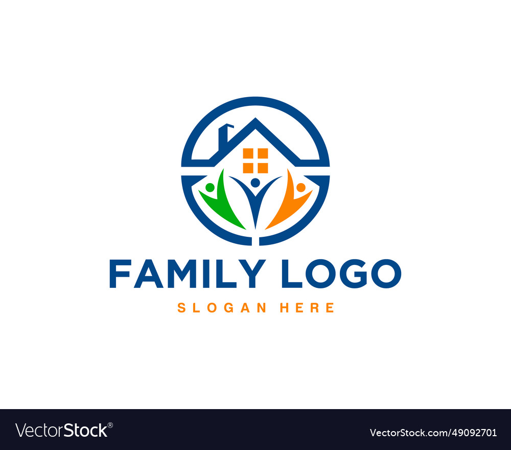 Family home logo design Royalty Free Vector Image