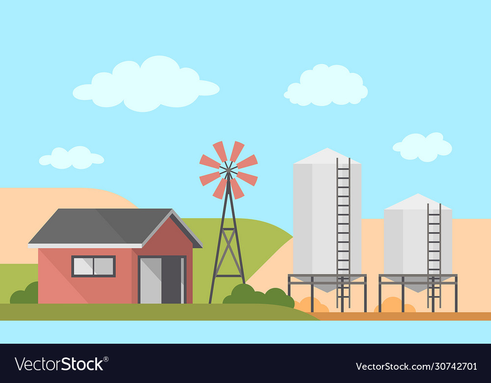 Farm landscape Royalty Free Vector Image - VectorStock