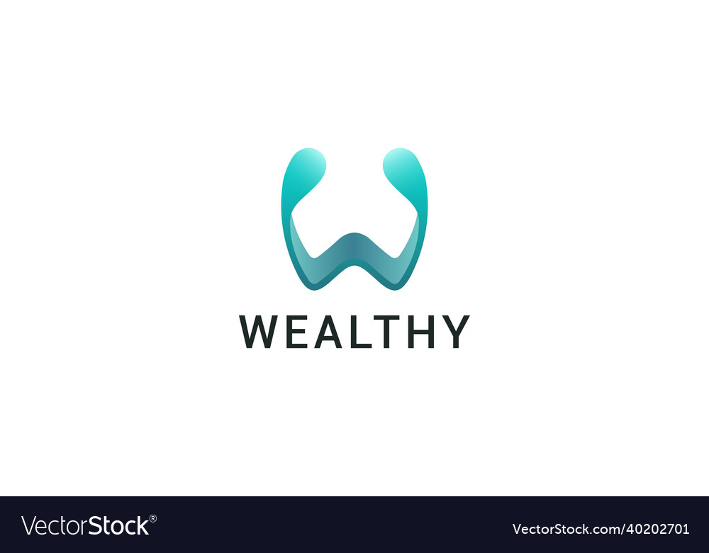 Letter w creative 3d modern natural bubble logo Vector Image