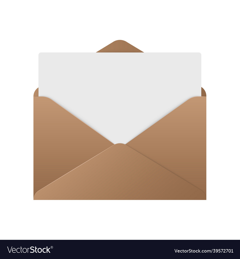 Realistic envelope opened retro mockup