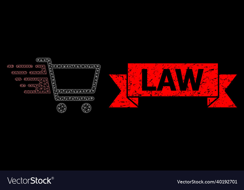 Scratched law seal and web net shop cart