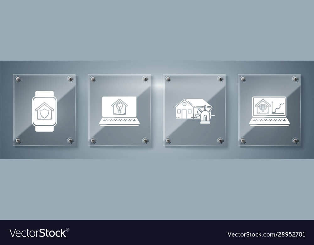 Set laptop with smart home wi-fi house