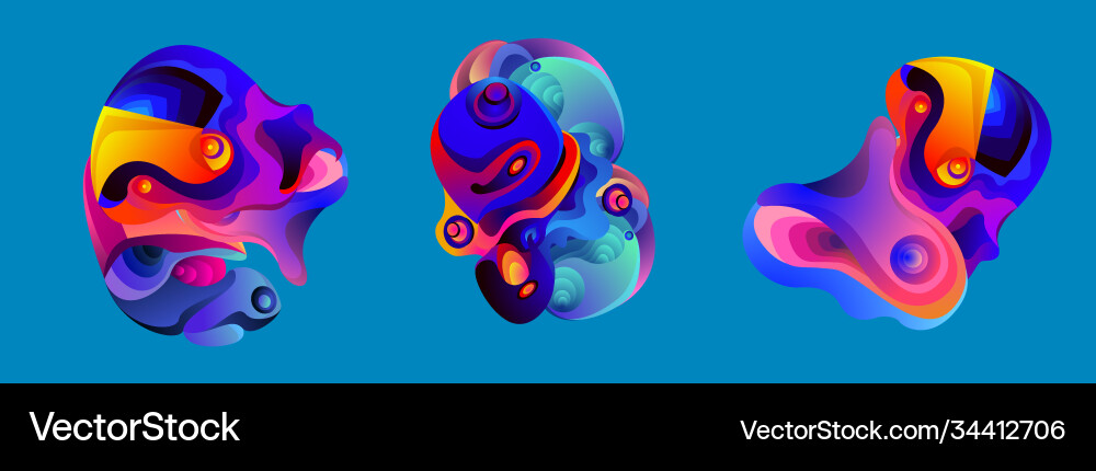 Abstract liquid shape fluid design isolated Vector Image