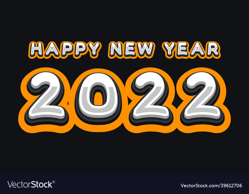 Happy new year 2022 with numbers sport style