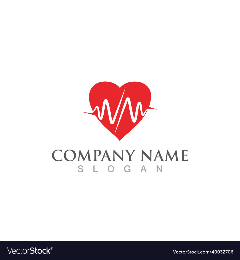 Heart beat logo and symbol image Royalty Free Vector Image