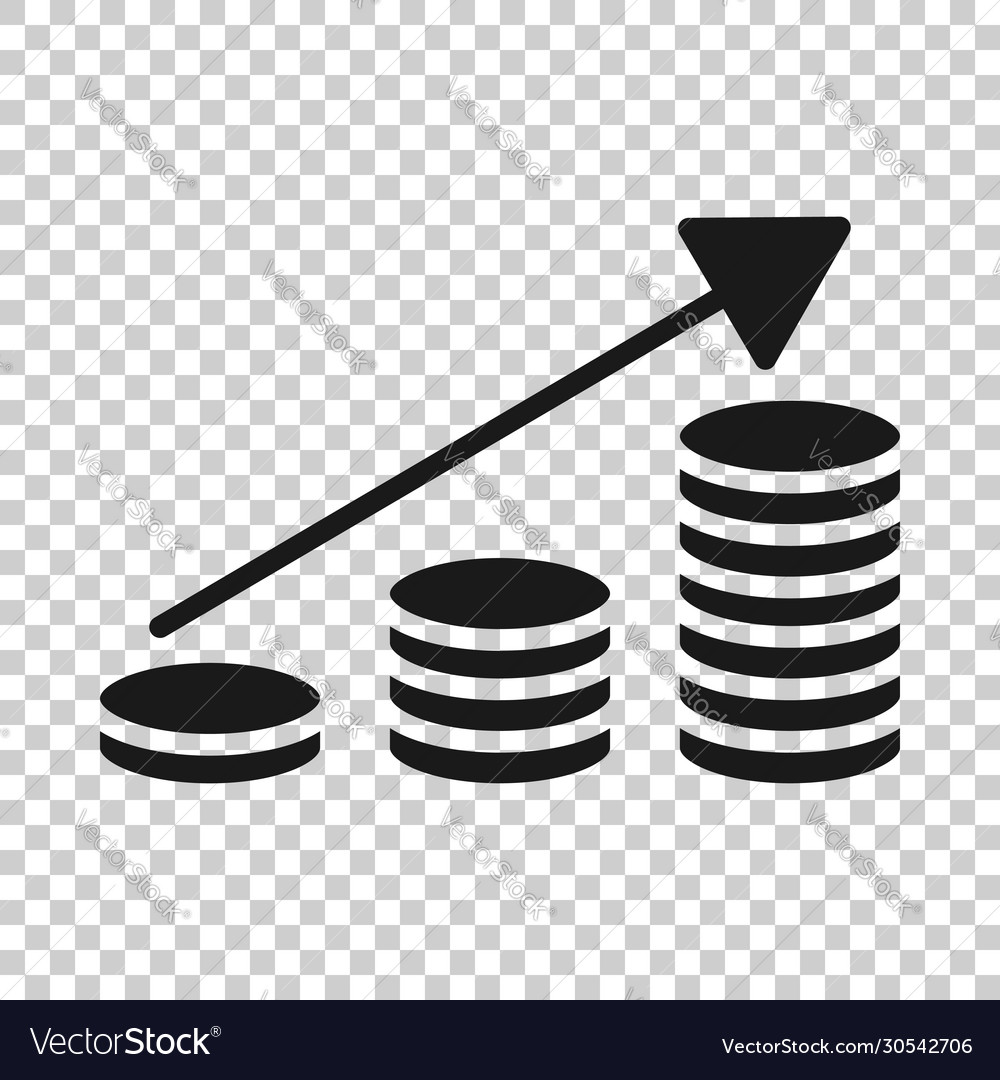 Income rate increase icon in flat style finance Vector Image