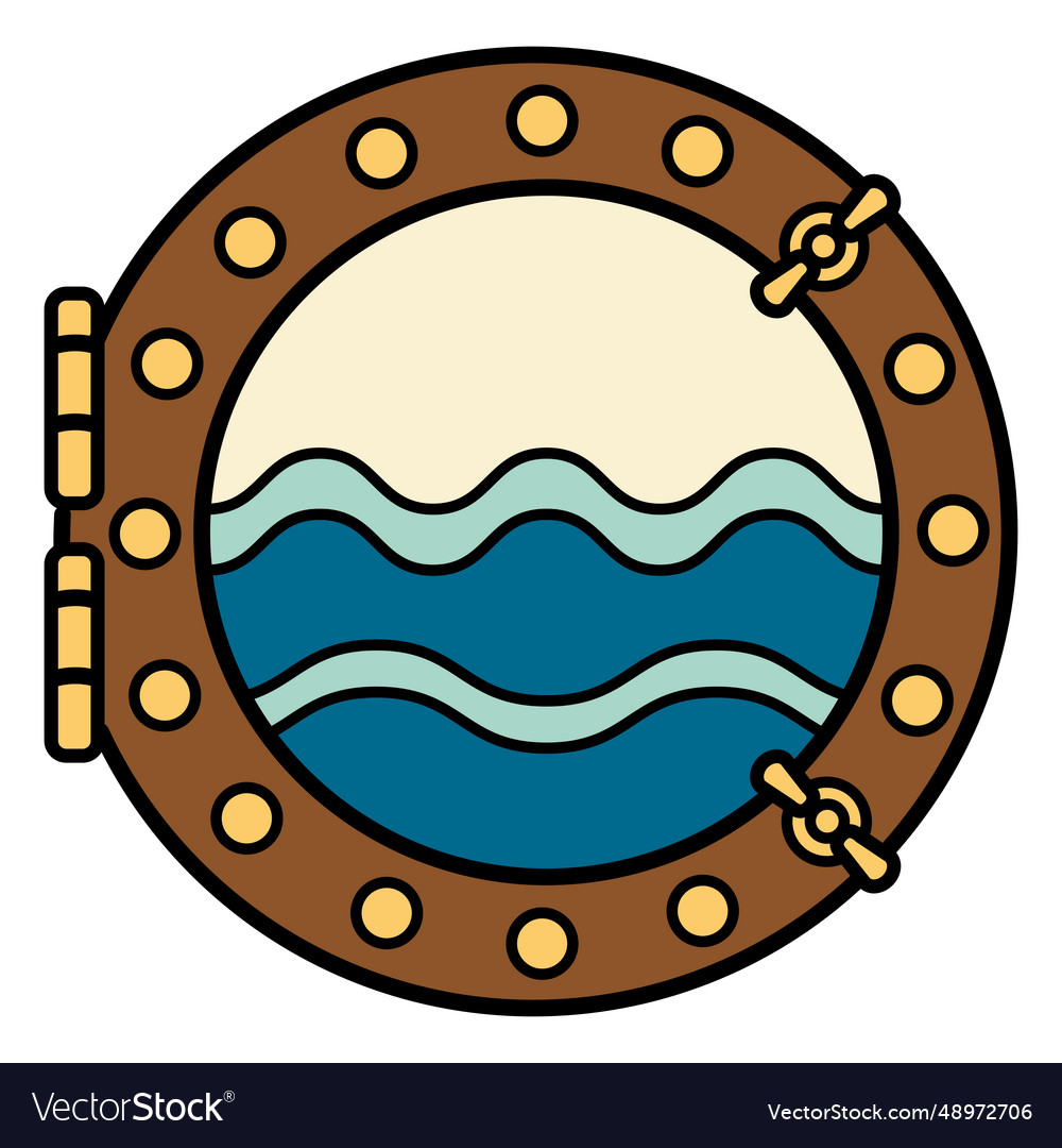 Ship window ocean view Royalty Free Vector Image