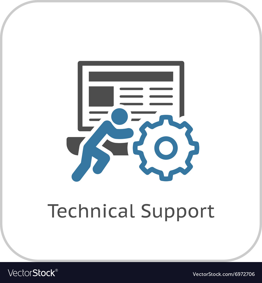 Technical support icon flat design