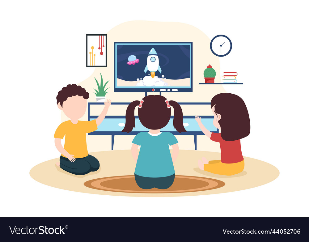 Tv channel template hand drawn cartoon flat home Vector Image Tv channel template hand drawn cartoon flat home Vector Image