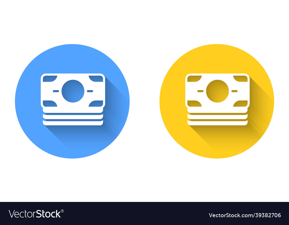 White stacks paper money cash icon isolated Vector Image