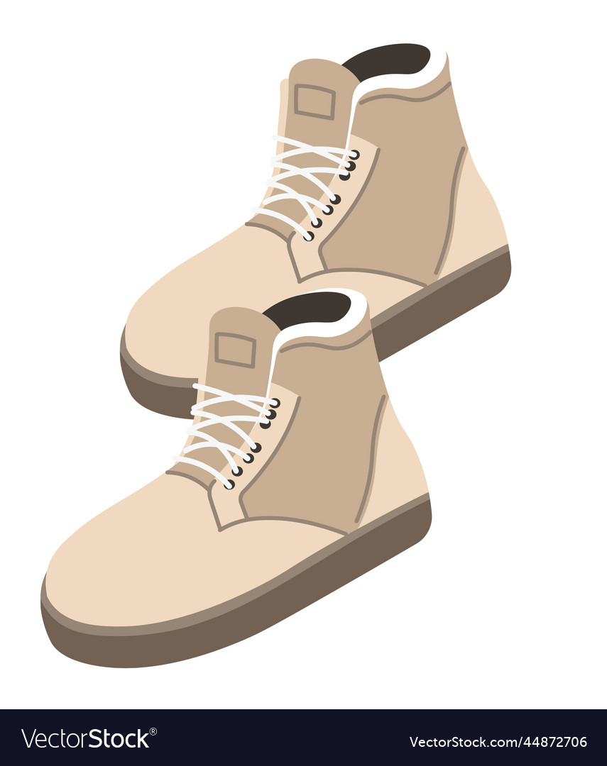 Winter boots fashionable footwear and clothes Vector Image