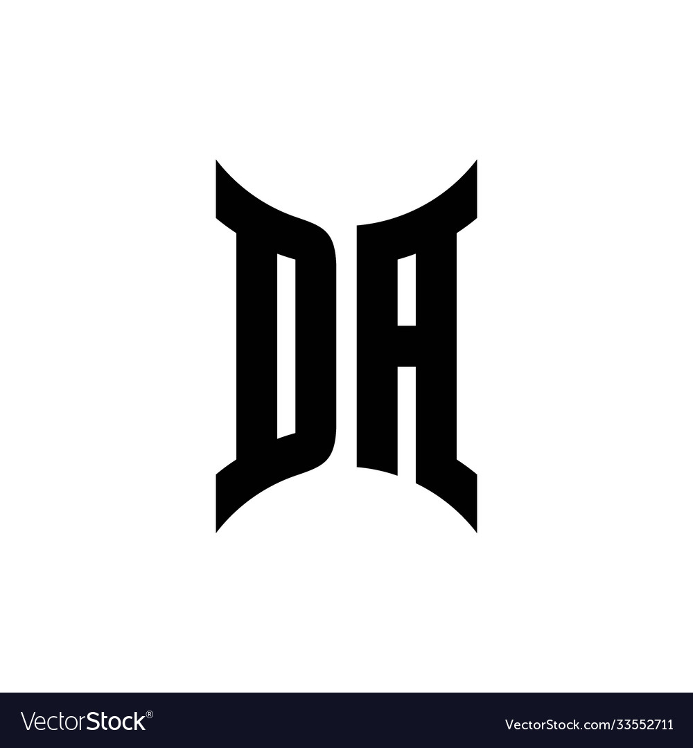 Da monogram logo with curved side