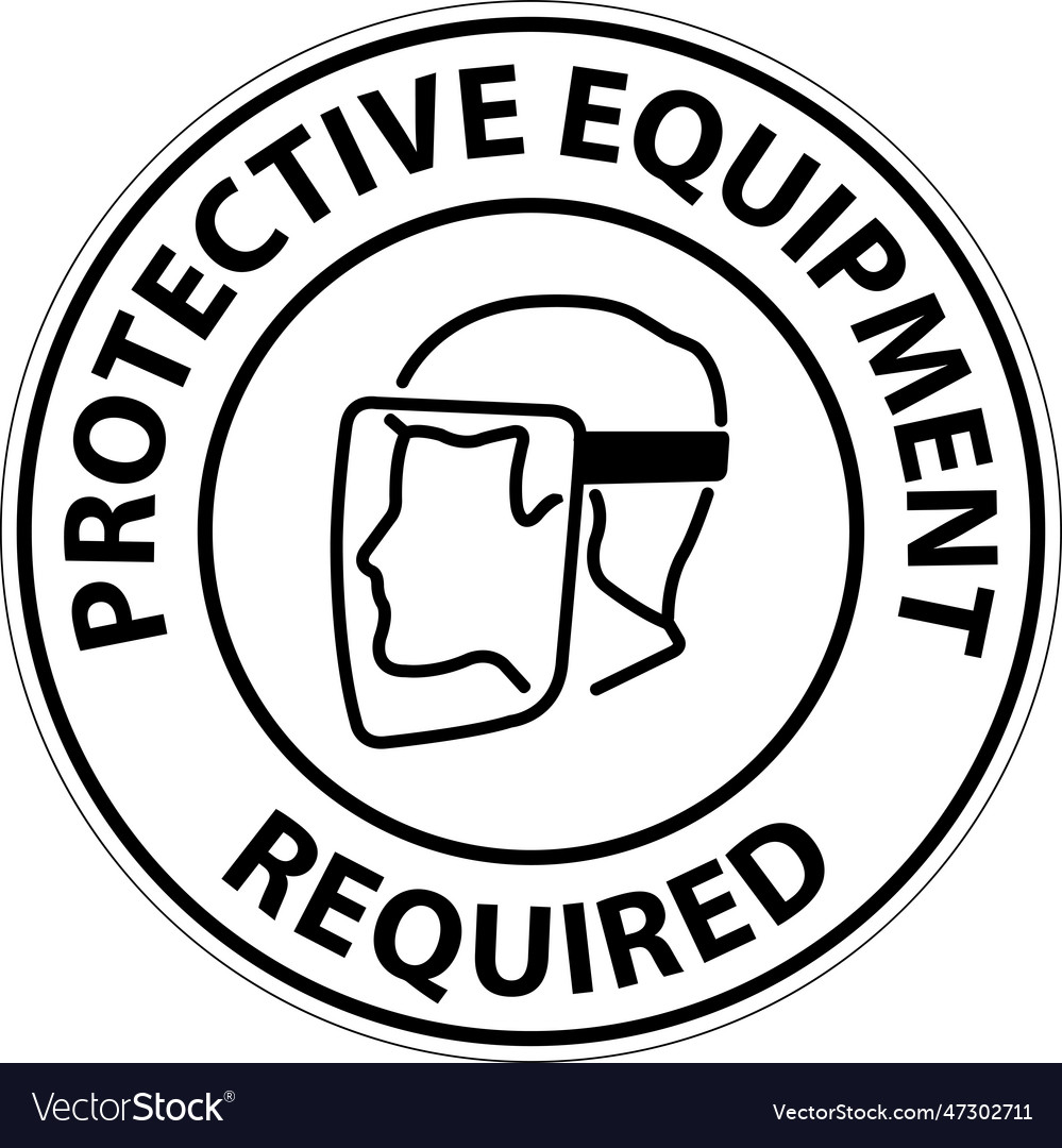 Floor sign protective equipment required Vector Image