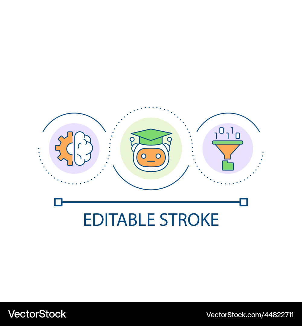 Machine learning loop concept icon Royalty Free Vector Image