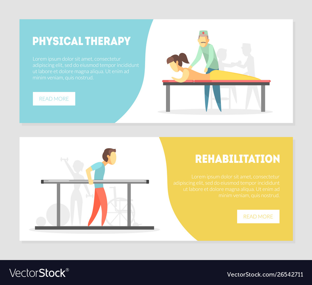 Physical Therapy Rehabilitation Landing Page Vector Image