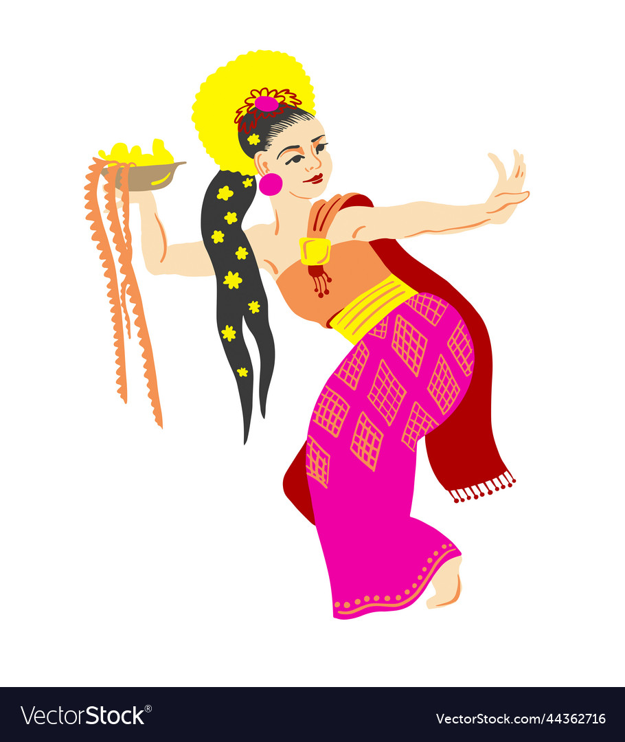 Balinese dancer in traditional costume Royalty Free Vector