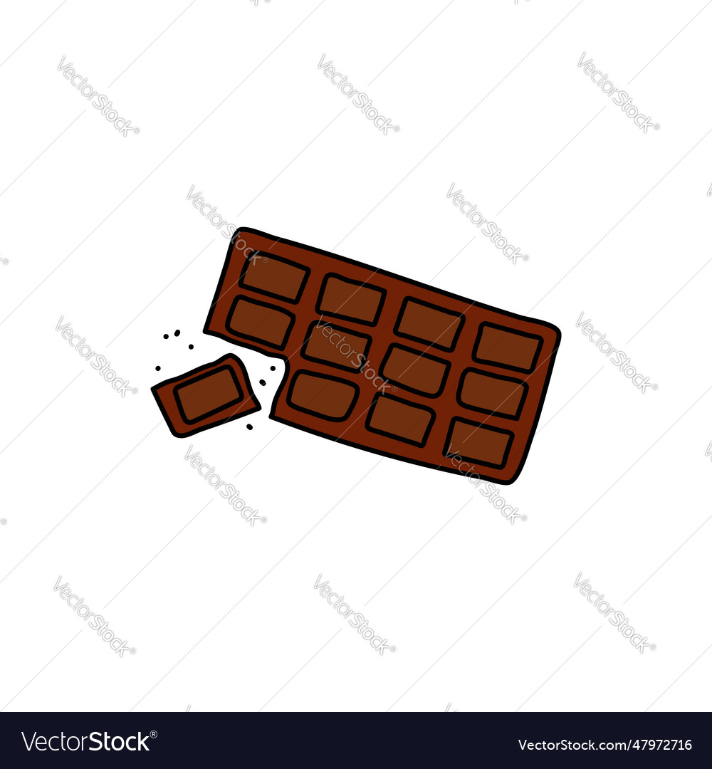 Chocolate bar doodle element isolated Royalty Free Vector