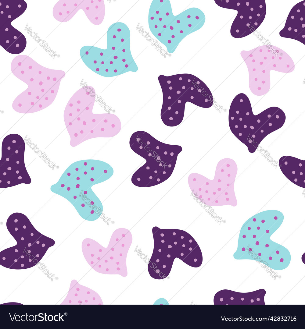 Cute hand drawn heart seamless pattern valentines vector image Cute hand drawn heart seamless pattern valentines